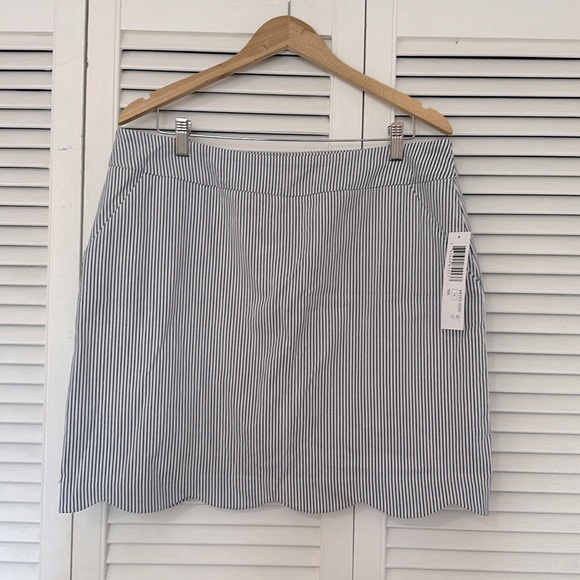 Tribal Blue and White Striped Skort - Picture 1 of 4